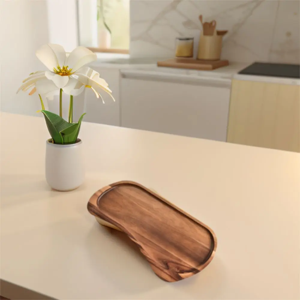 

Fruit Plate Japanese Style Wooden Tray Insulated Wood Cheese Board Thickened Portable Appetizers Plate Living Room