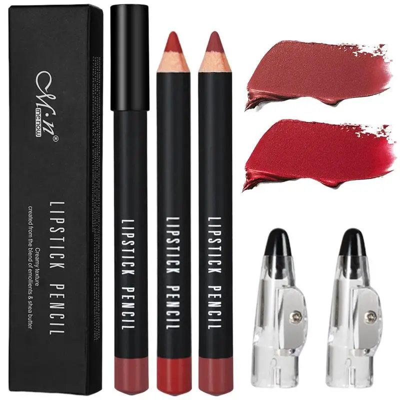 Lip Pencil Liner Matte High Color Rendering Long-Lasting Lipliner Easy To Color Portable Mini Good Ductility Lip Makeup