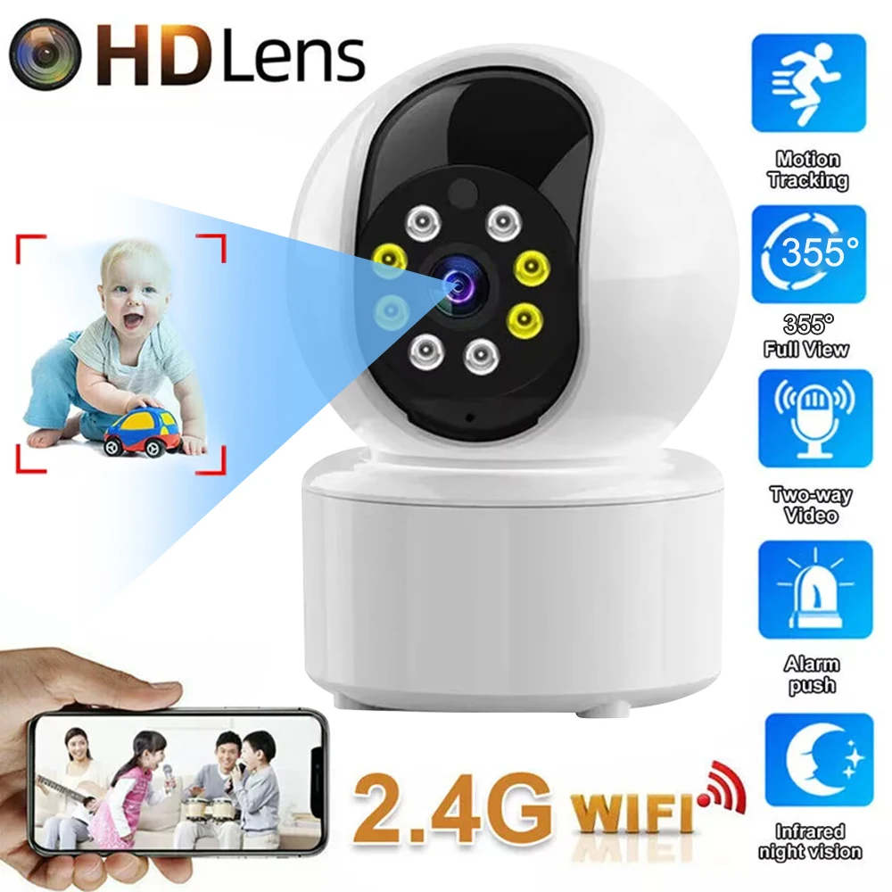 5MP WiFi Camera Smart Home Indoor Wireless IP Surveillance Camera AI Detect Automatic Tracking Security Baby Monitor Cam