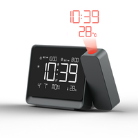 Bladr Digital Wall Projection Alarm Clock Bluetooth Time Adjust Night Light Desktop USB Focusing Display Projectior Thermometer