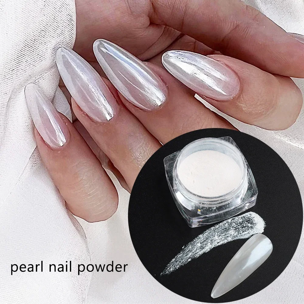 Poudre à ongles en nacre pour Nail Art, poussière de frottement scintillante, Aurora, pigment brillant, chrome, bricolage, décoration, 1 boîte