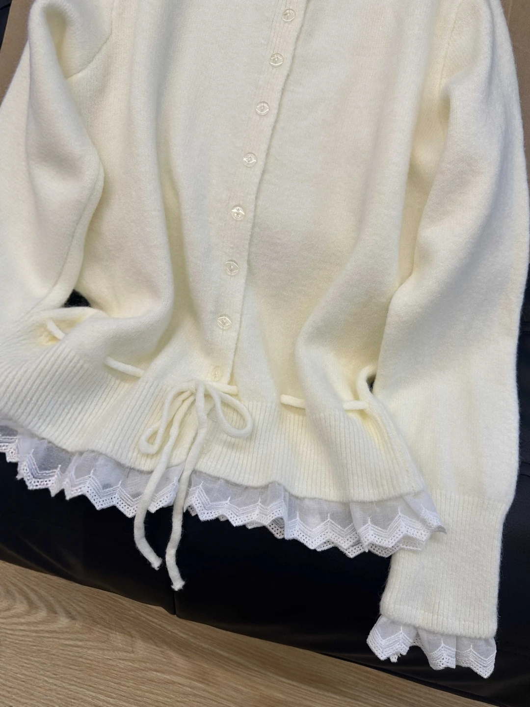 Longo sve renda emenda camisola de malha casaco tamanho grande dstring cintura calor feminino faion commute sle coreano solto ajuste