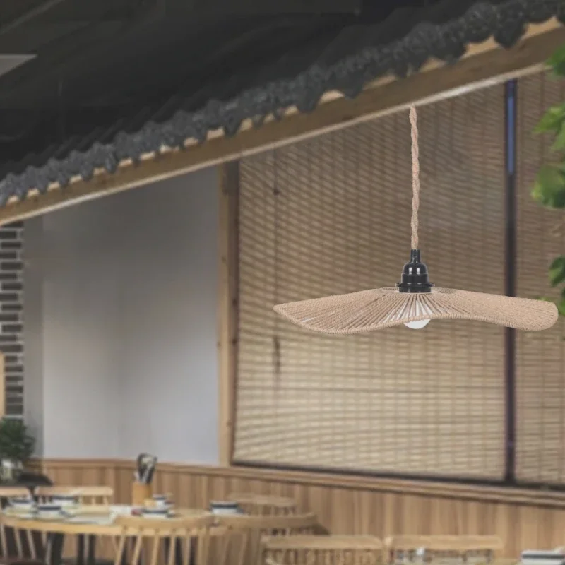 

SANDYHA Modern Paper Rope Woven Pendant Light Stylish Chandelier for Living Room Dining Room Bedroom Unique Suspension Lamp