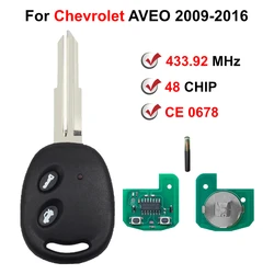 433.92 MHz FSK ID48 Chip CE0678 RK950EUT Remote Car Key Fob For Chevrolet Aveo 2009 2010 2011 2012 2013 2014 2015 2016