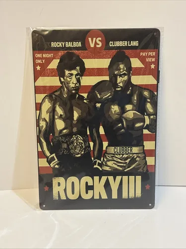 3 III Movie Posters Metal Man cave Clubber Lane Vs Balboa Mr T Stallone-Aluminum-tin sign