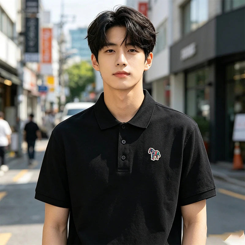 

Hot Sales Korean version Men's Women Quality Polo Shirt letter Cartoon Embroidery T-shirt Cotton Comfortable Short Sleeve Tees