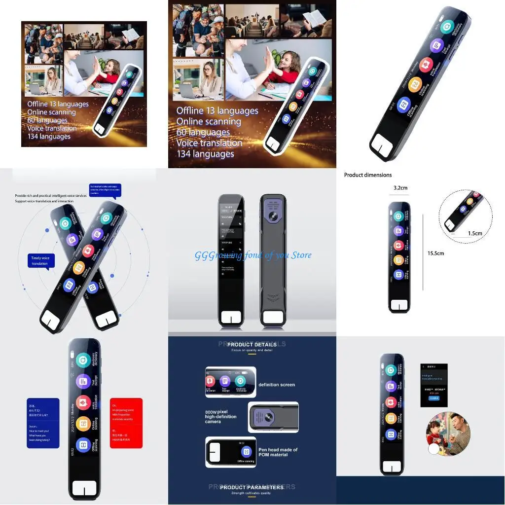 

H9EB Pocket Size Translator Pen Voice Recognition Seamlessly Communication Business