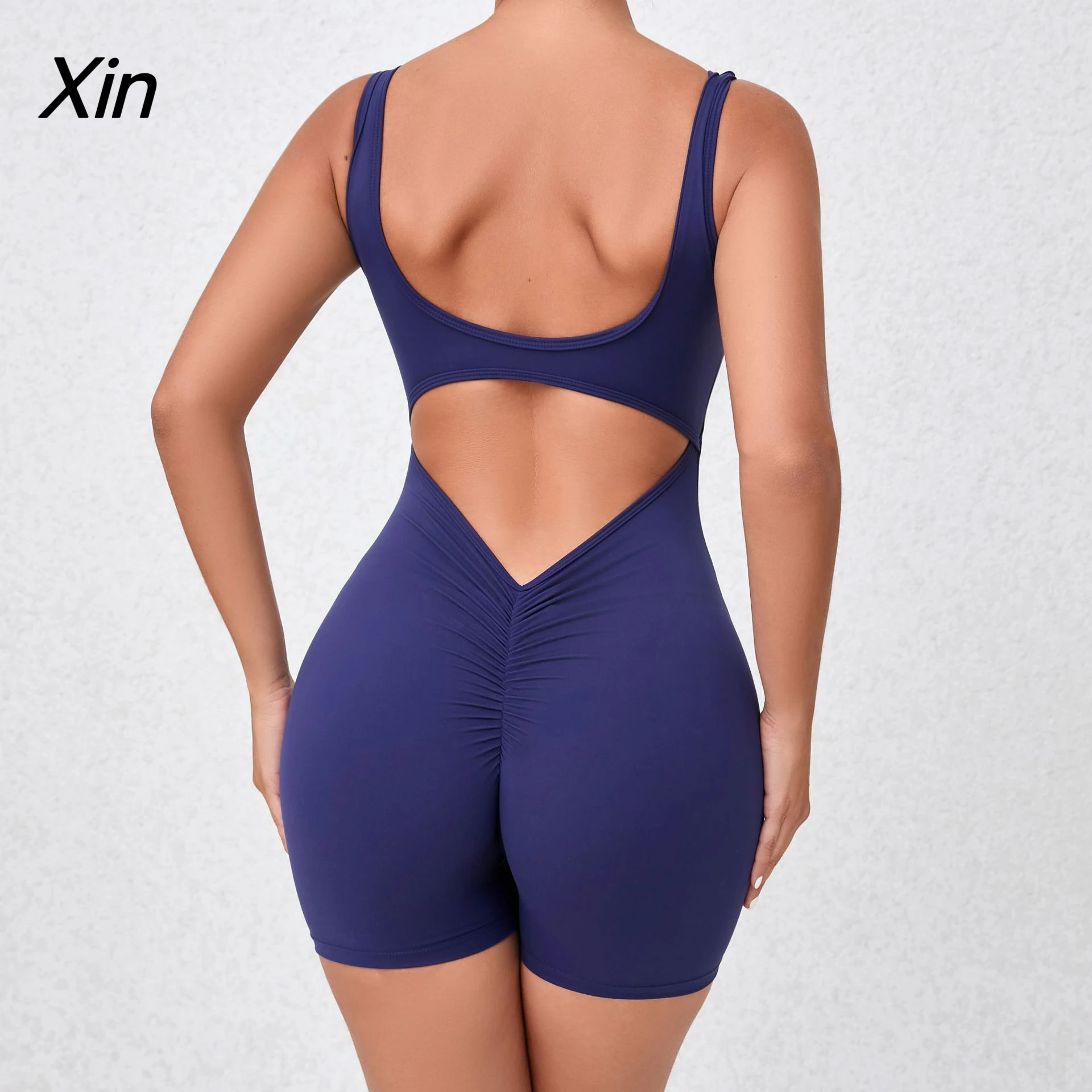 

Yoga Jumpsuit For Women Backless Sexy One-piece Bodysuit Zipper Fitness Set Quick-Dry Gym Clothing Running Sportswear Outfits