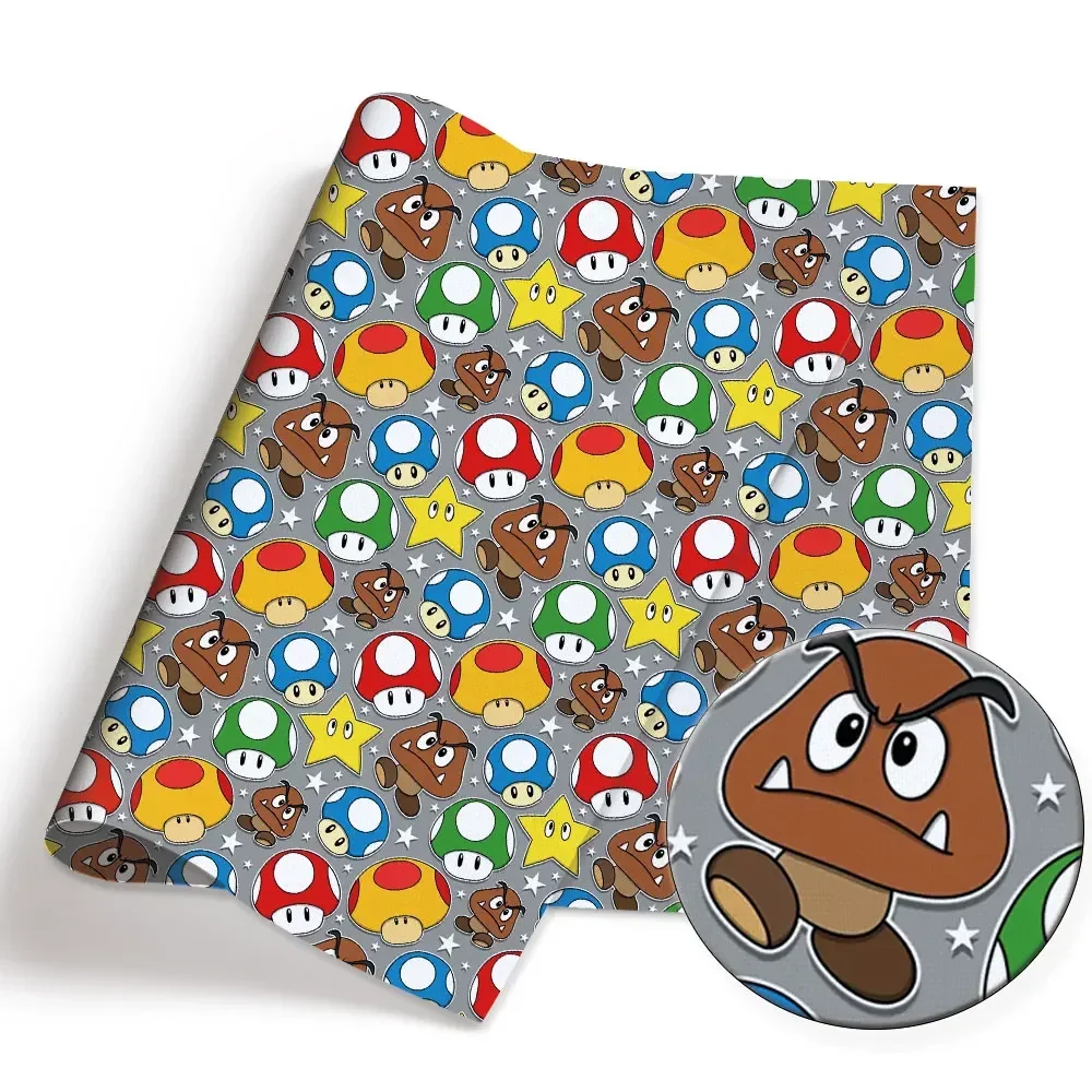 Mario game Fabric140*50cm Handmade Sewing Patchwork Quilting Baby Dress Home Sheet Printed Fabric Fabric Sewing Kids