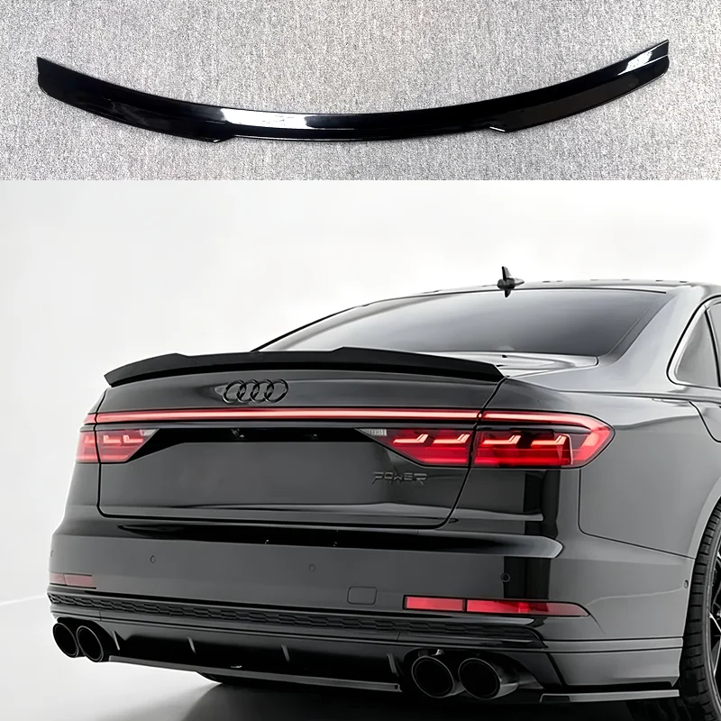 Für Audi A8 A8 S-Line S8 D5 Spoiler 2018-2025 Hochwertiger Glänzend Schwarzer Heckspoiler Flügel Auto-Tuning Zubehörteil