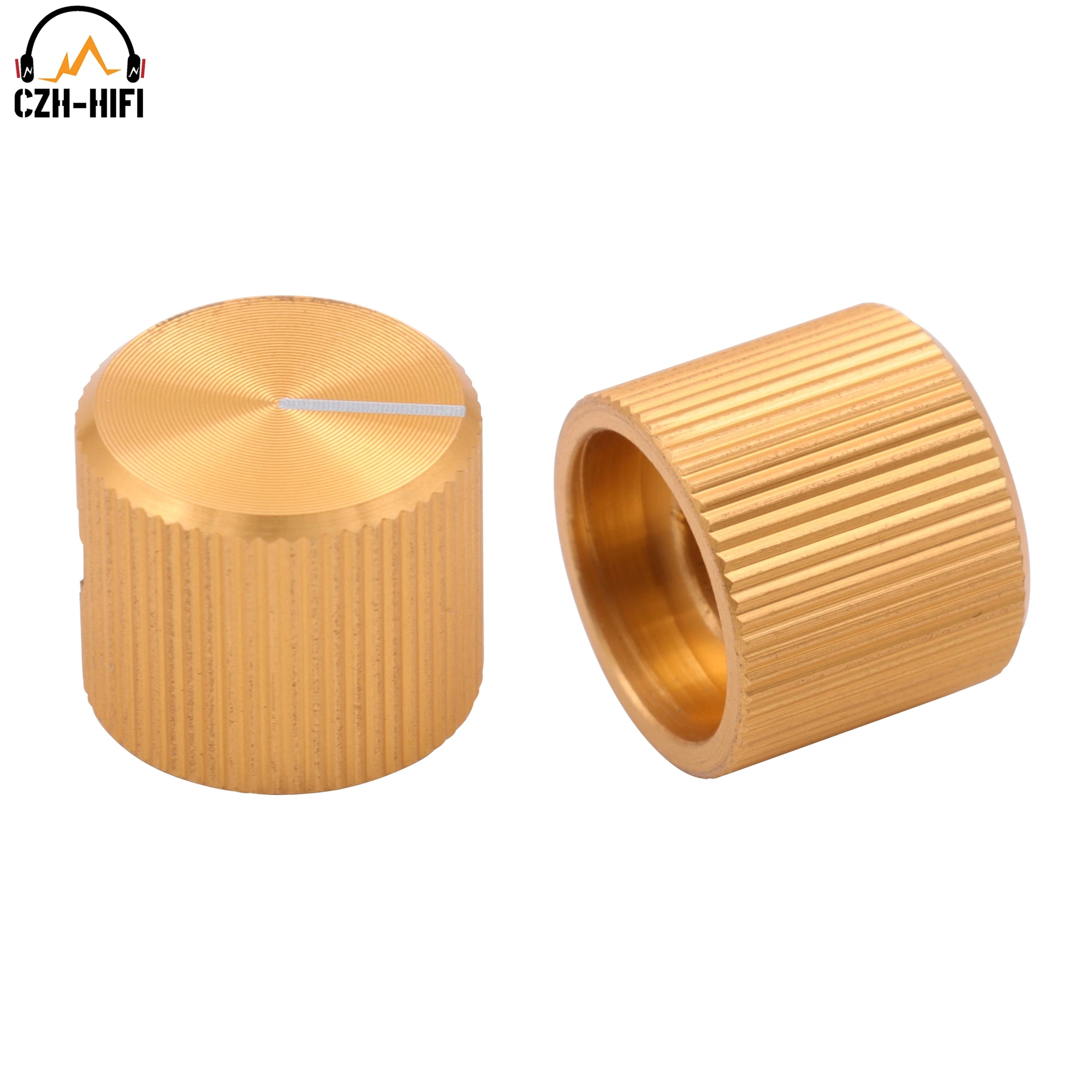 10 stücke Mini CNC Maschine Solide Aluminium Zeiger Knopf Knopf Kappe Gitarre AMP DJ Mixer Radio CD DAC Drehschalter EIN AUS 6,00mm Loch – Detail 10