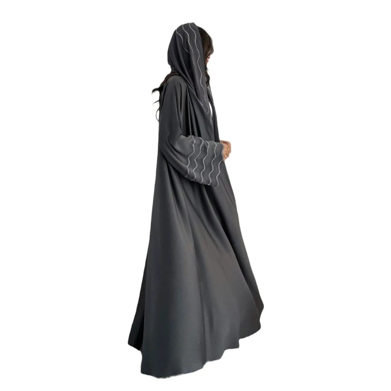 ชุดสตรี Eid มุสลิมสําหรับเปิด Abaya Jalabiya เย็บปักถักร้อย Hijab Vestidos อิสลาม Ramadan ดูไบอาหรับโมร็อกโก Kaftan เสื้อสเวตเตอร์ถัก Robe