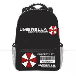 Czarne torby studenckie szkolne motywem Umbrella Corporation chłopiec dziewczyna moda nastolatki książki plecak miękki plecak Unisex