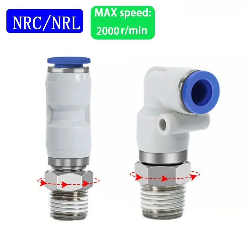 

Pneumatic Rotary Connectors Swivel Fittings 360° Rotation MaleThread M5 1/4 1/2 Hose Joint 6/8/10mm Revolute DEUBLIN Connector