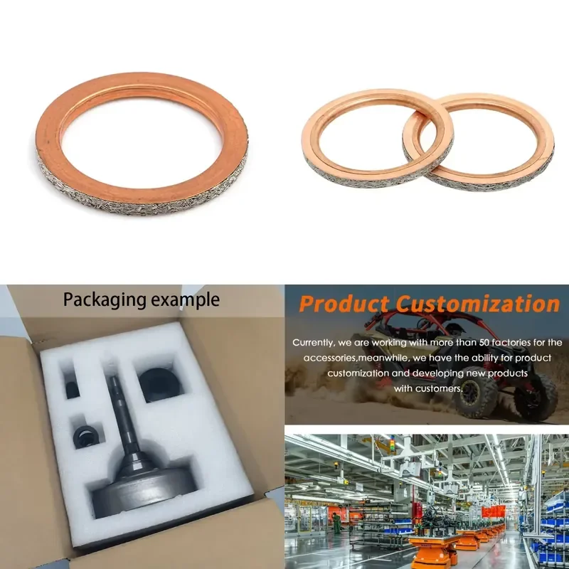 

i Exhaust Muffler Pipe Gasket for Rhino 660 700 YXR660F Grizzly 550 660 700 3YF-14613-01-00 5Y1-14613-00-00 ATV UTV