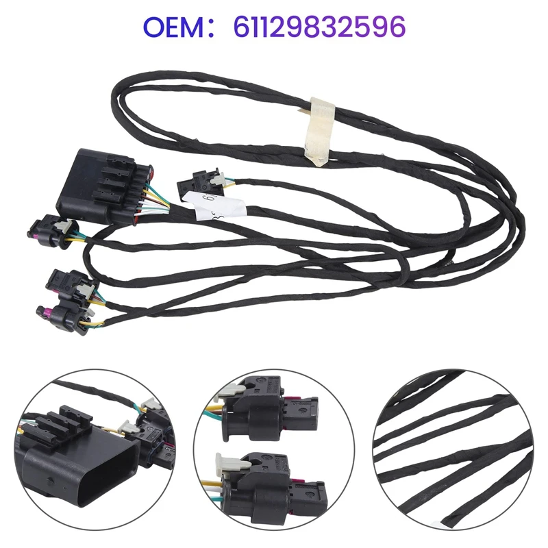 Car Front Bumper Parking Sensor Wiring Harness PDC Cable 61129832596 Black ABS For BMW 5 Series G30 G31 2017-2024