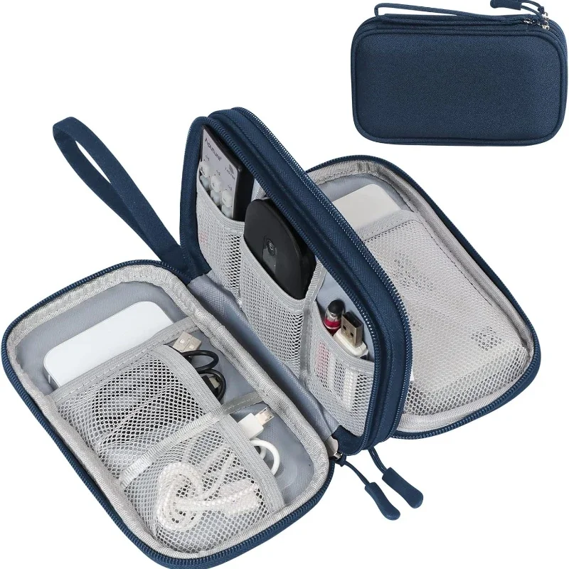 Doppelschichtige 3C digitale Aufbewahrungstasche, wasserdicht, tragbar, Reise-Organizer, Tasche mit Reißverschluss, Aufbewahrungstasche für Datenkabel, Kopfhörer, U-Disk
