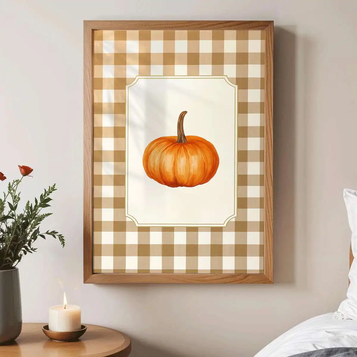 1pc Orange Pumpkin Canvas Painting Art Poster Halloween Christmas Autumn Poster Unframed Canvas Print for Living Room Decoration