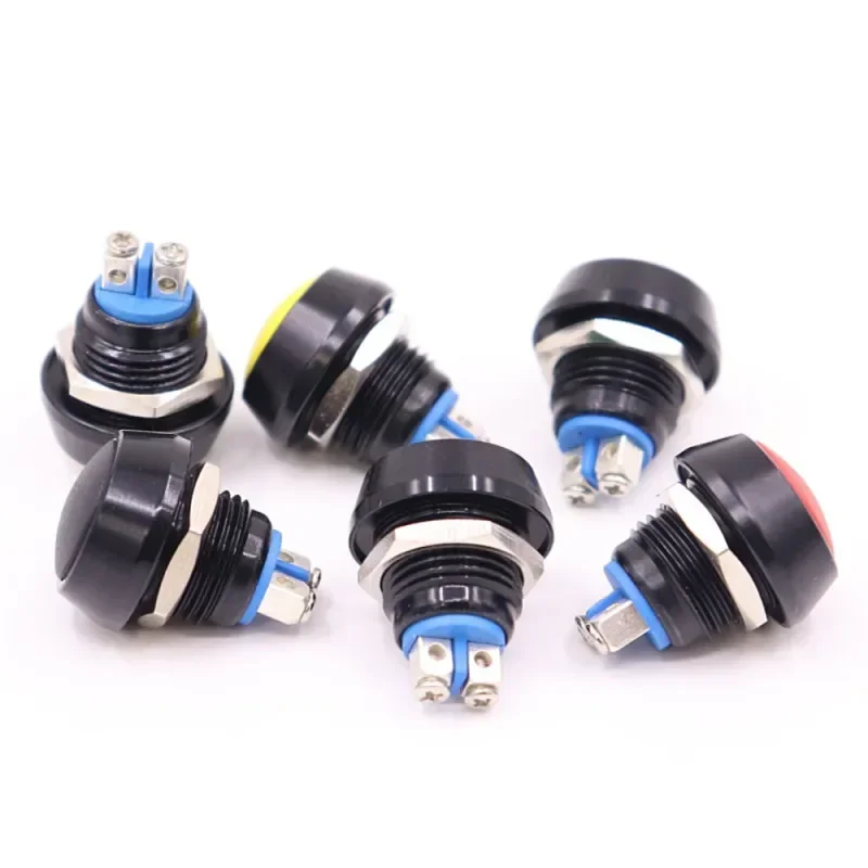10pcs 12mm Momentary Push Button Switch Black Oxide Color Head switches Spherical Copper Car Modification Horn Doorbell Switch