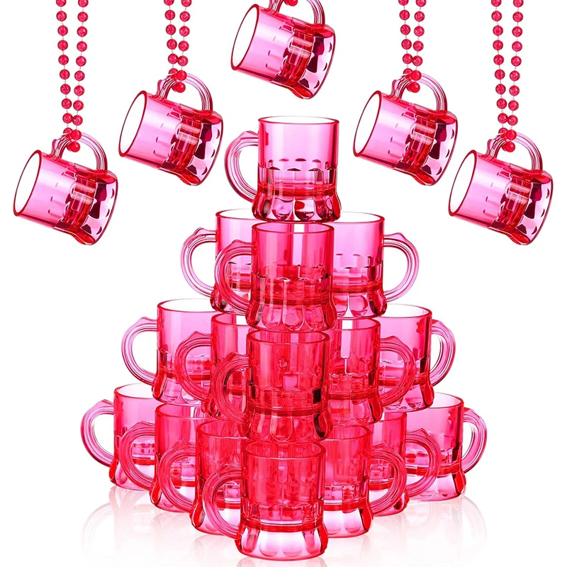 Taza de cerveza de 30ml con mango pequeño, Mini whisky de plástico para fiesta, vajilla de cristal, cocina, comedor, Bar, decoración del jardín del hogar, 5/10 Uds.