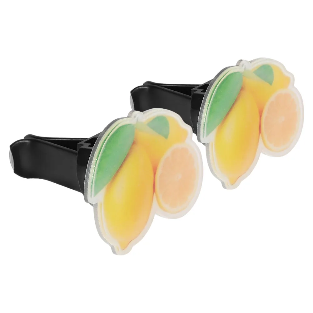 

2 set Perfume Clips Lemon Scent Acrylic Plastic Fresheners Detachable Freshener Clip Long Lasting Fragrance Accessories Air