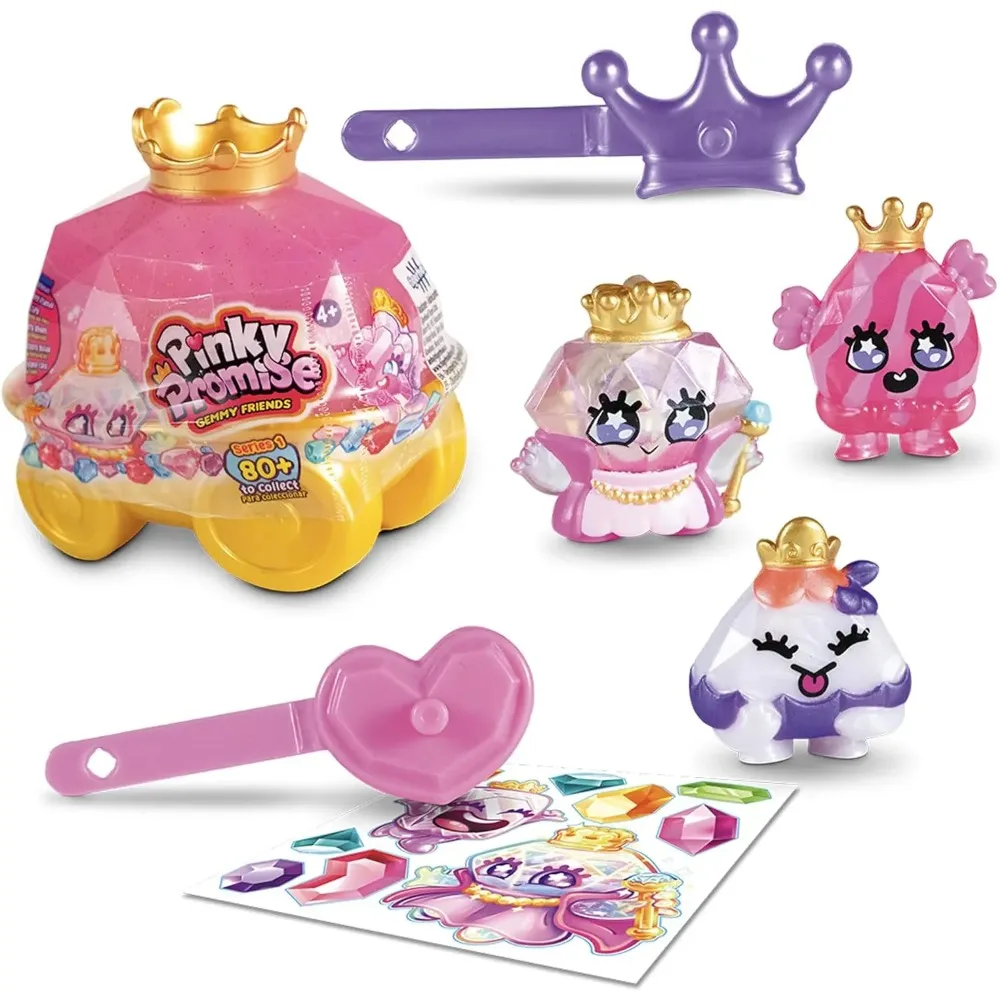 Pinky Promise Gemmy Friends Mystery Blind Box Regali di compleanno per ragazze Giocattoli da collezione con figurine ad anello indossabili lucidi