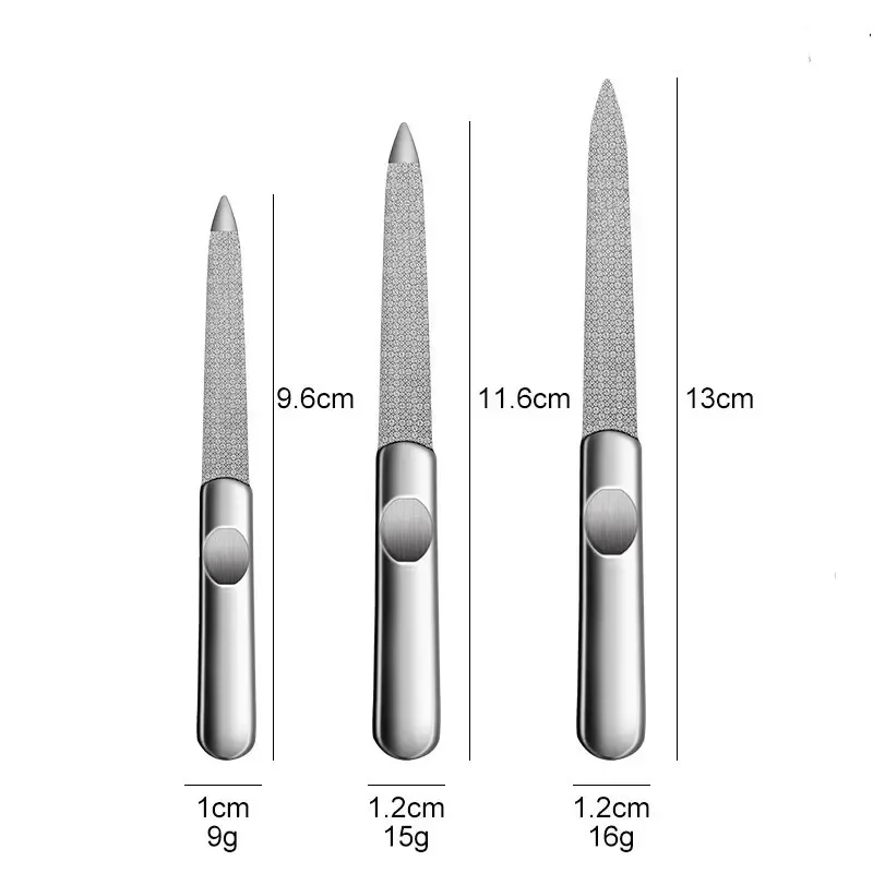 Mescola una lima per unghie di 3 dimensioni, coltello per manicure per strumenti di bellezza, carta vetrata a doppia faccia esfoliante professionale