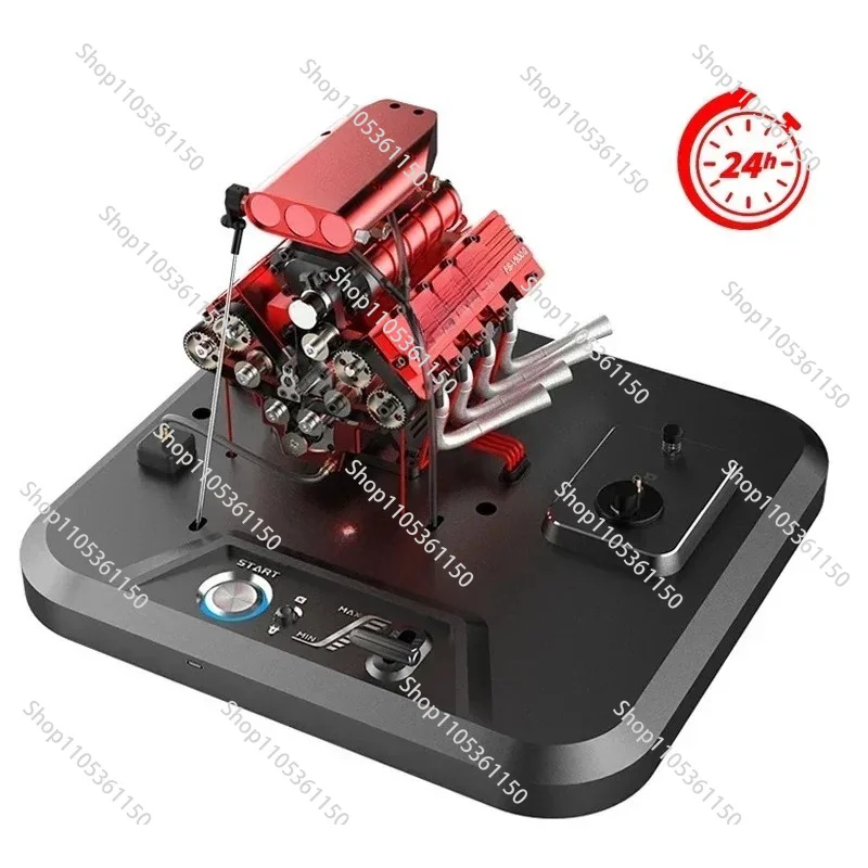 V8 Engine All-metal Mechanical Assembly High Simulation Model Fuel Micro Mini Eight-cylinder Engine Assembly Model Toy