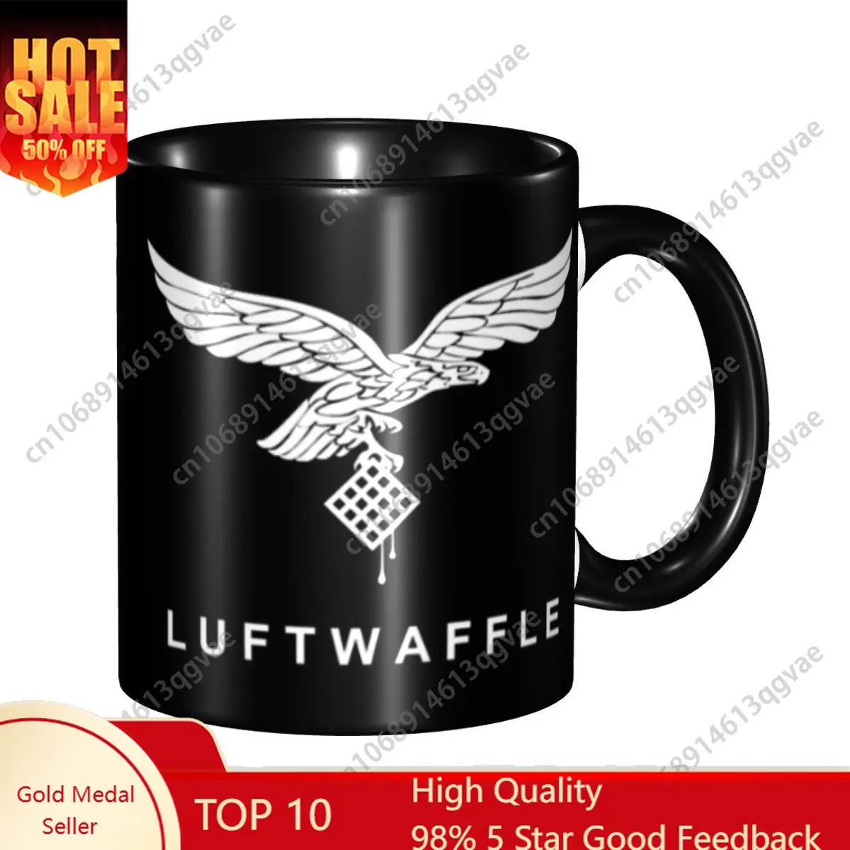 

Custom Vintage White Luftwaffe Coffee Mugs DIY German Air Force Germany France Ceramic Milk Tea Cups