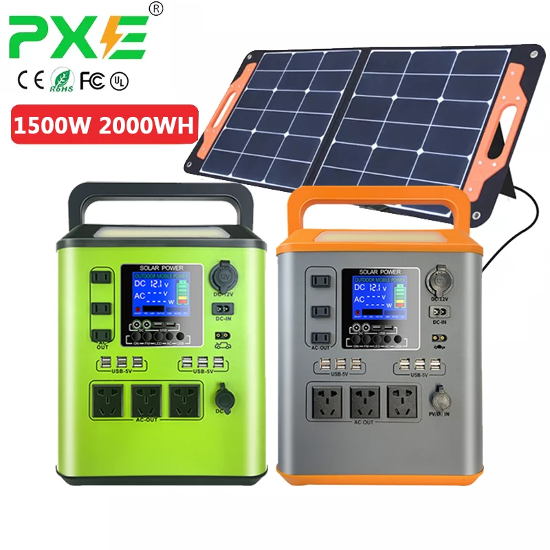 PXE 1500W 500W 1000W Power Bank Sharing Station Lifepo4 Ups Hydraulic New Energy 3000W Portable 5000 Watt Solar Generator 1000W