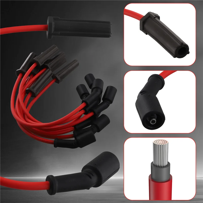 

8X Spark Plug & 8X Ignition Wires For GMC Cadillac Hummer 5.3L 6.0L V8 9748HH