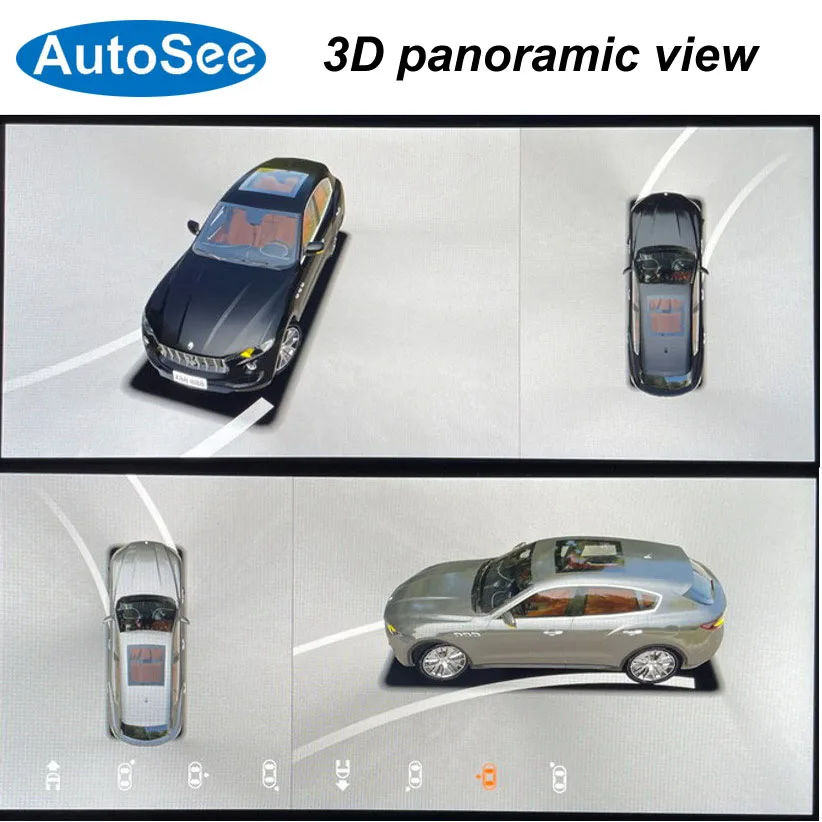

Оригинальный OEM монитор 2024 для Maserati gregale, 360-градусная камера, «птичий глаз», 3D панорамный вид, передняя, задняя, боковая, объемная парковка