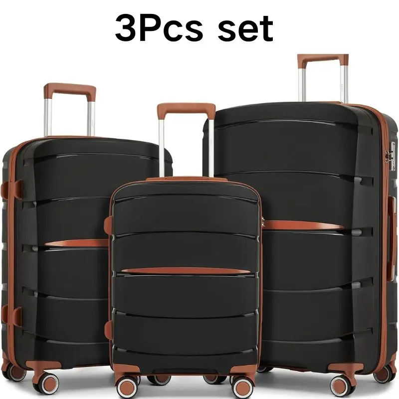 S/M/L Kono Carry-On Suitcase - Lightweight Polypropylene Hardside Trolley Luggage with 4 Spinner Wheels & Tsa Lock