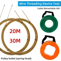 Wire Lead Threading Device Tool Wire Puller with Pulley Threading Cable Retractable Aid Wall and Electrical Conduit 20M 30M