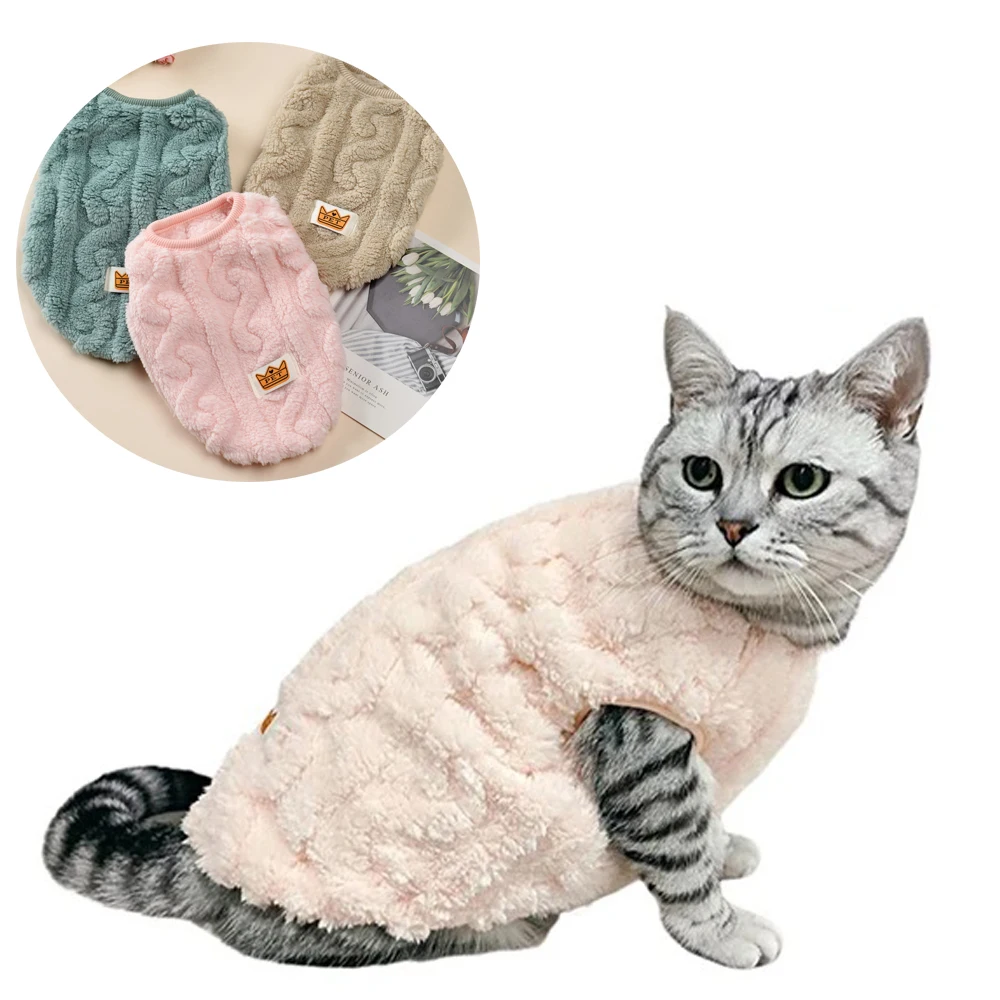 Soft Cozy Cat Clothes Autumn Winter Warm Fleece Sweatshirt for Small Dogs Puppy Kitten Jacket Coat Pet Sphynx Costume Sweater