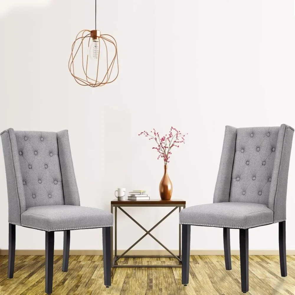 طقم كراسي طعام بارسونز منجدة حديثة من منتصف القرن مكون من قطعتين للمطبخ وغرفة المعيشة #2