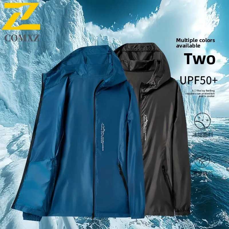 

UPF50+Men Sunscreen Jacke Ultra Light Ice Silk Breathable UV Resistant Skin Care Cycling Coat City Commuter Outdoor Hiking Jacke