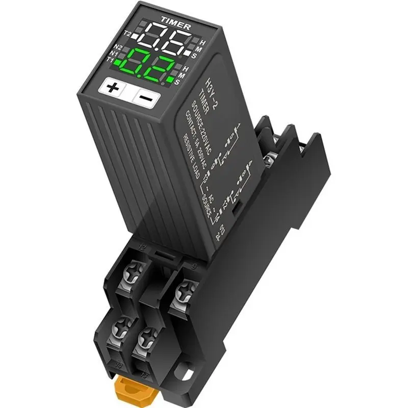 NEW HOT In Stock-H3Y-2 Dual Digital Timer Relay With Base 8Pin AC220V Power-On Delay Timer Cycle Time Control