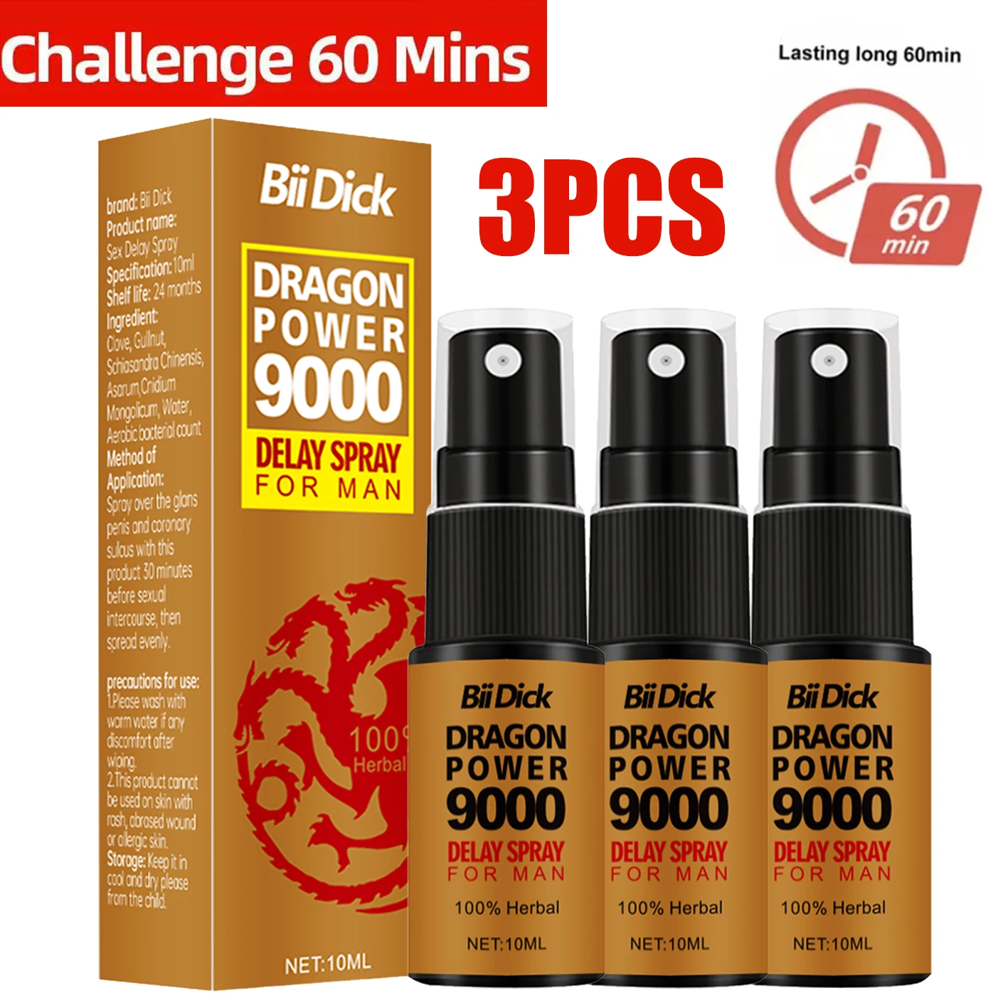 3pcs Delay Spray Sex for Men High Quality Prevent Premature Ejaculation Long Lasting Growth Sexy Delay Massage Care Adult Toys