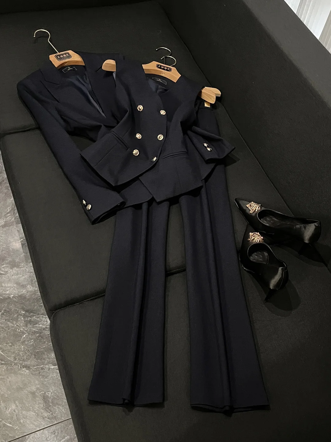 Ele Women's Busin Suit Set 2025 Autumn Winter High-End Feelings Profional Godd Sle Work orm X3