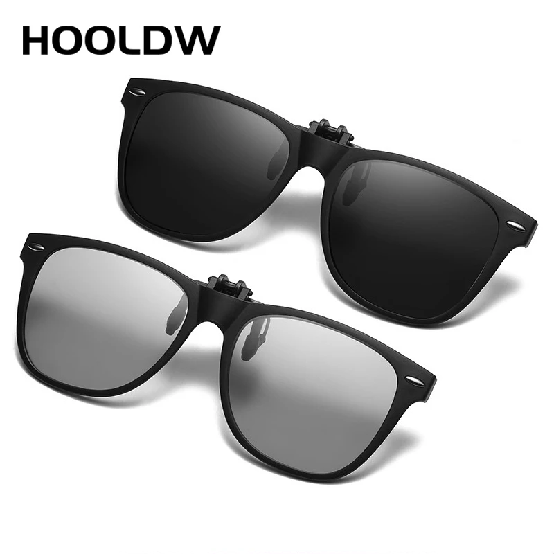 

HOOLDW New Polarized Kids Sunglasses Flip Up Clip on Sunglasses Children Boys Girls Travel Anti Glare Photochromic Glasses UV400