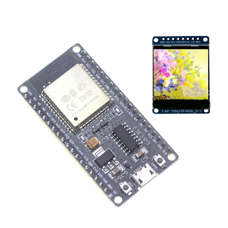 1Set Scheda di sviluppo modulo ESP32F Scheda di sviluppo driver CH340 con schermo a colori da 1,44 pollici