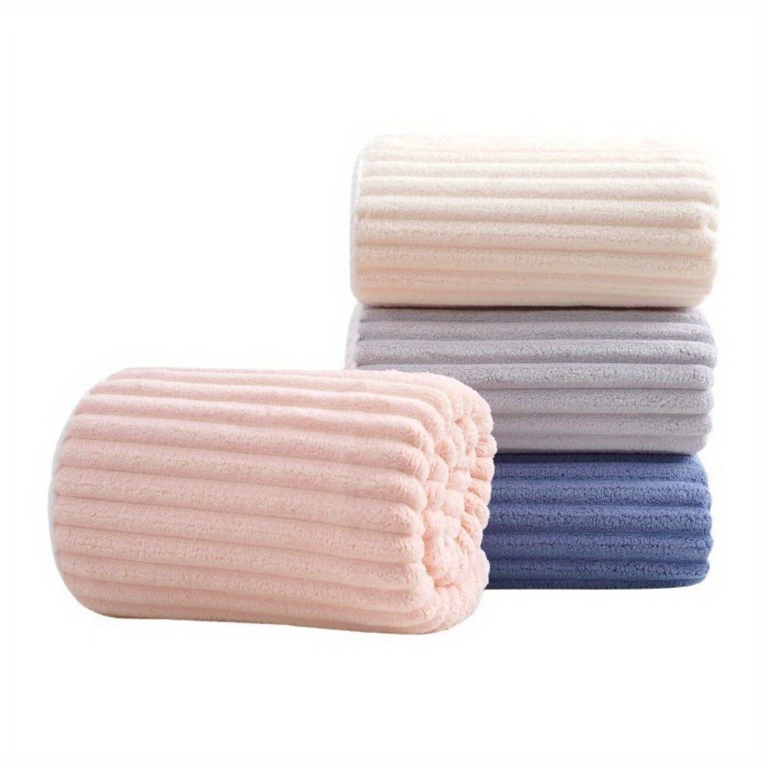 Coral Velvet Bath Towel Set - Thick, Absorbent, Soft - 3 Piece, Non Shedding - for Shower Use