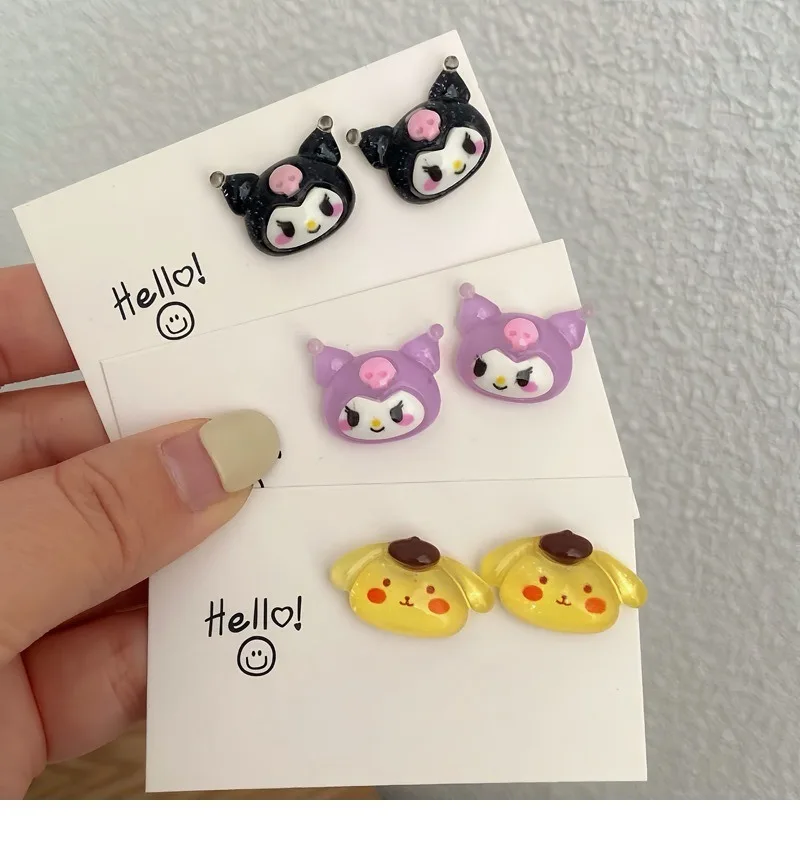 헬로 키티 귀걸이 귀여운 애니메이션 만화 액세서리 카와이 숙녀 달콤한 용품 데스크탑 장식품 도매 소녀와 학생