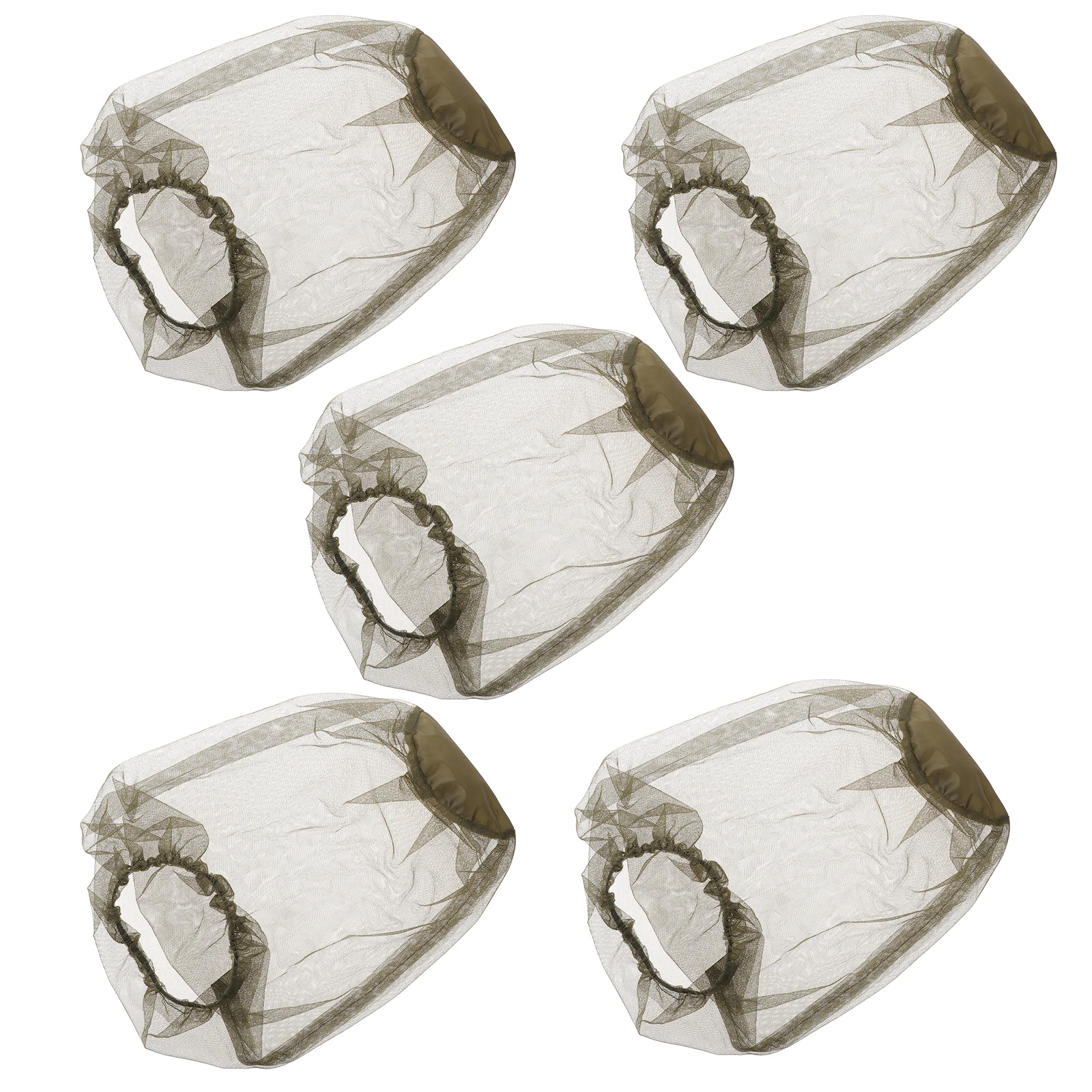 

5Pcs Durable Face Neck Protective Netting Hat Lightweight Easy to Carry Perfect for Fishing Hiking Beekeeping Army Green