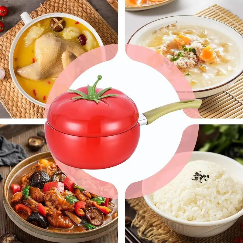 1pcs Non-stick Soup Pot Aluminum Eggplant Tomato Apples Pear Avocado Dessert Saucepan Frying Pan Multi-Use Kitchen Supplies
