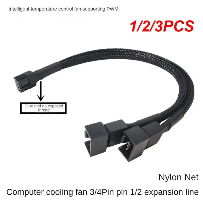 1/2/3PCS Pin Y Splitter Cable 4 Pin PWM Female To 3/4 Pin Motherboard CPU Fan PC Case Fan Extension Adapter Cable Fan Cooling