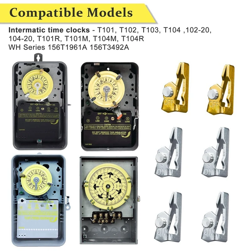 Time Switch Spare part Trippers Kit kompatibel Kit untuk T100 Series jam Dial Trippers Timer(8ON 8Off 16 sekrup)