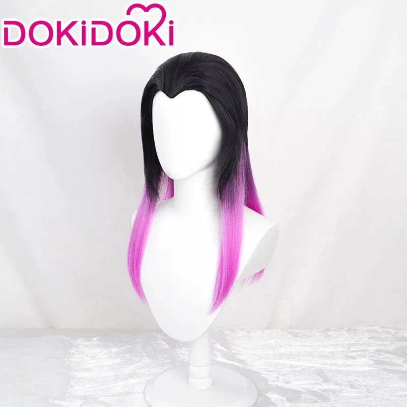 AAA 2025 شعر مستعار لعبة تأثيري DokiDoki النساء أسود أرجواني الشعر الطويل مقاومة للحرارة الاصطناعية رينا VALORANT