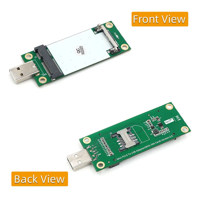 Mini PCIE to USB2.0 Network Adapter Riser with SIM Card Slot for 3G/4G/WWAN/LTE Network Module Wireless Mini-Card for Desktop PC
